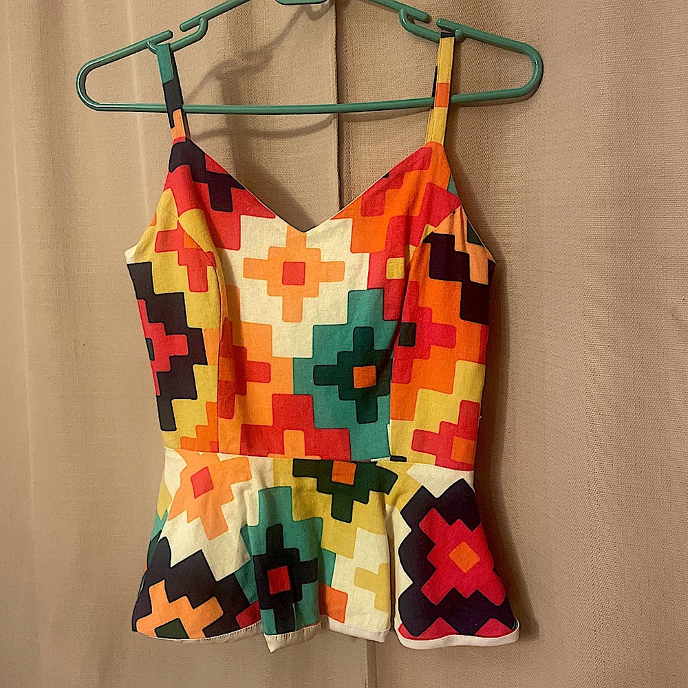 Judith March retro print crop tank.